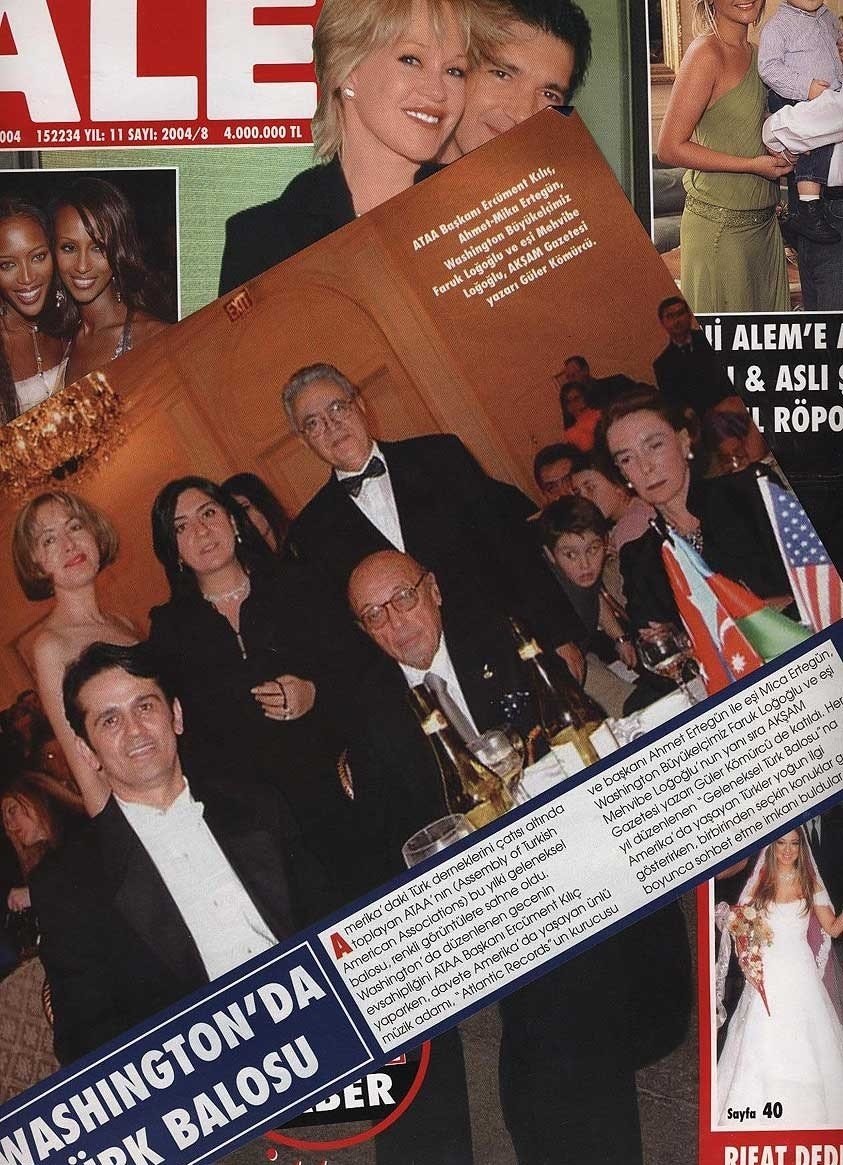 Ercüment Kılıç Ahmet Ertegün ve eşi Mika Ertegün İle