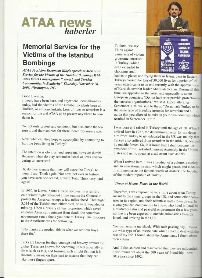 İstanbul’daki Sinagog Bombalamaları Ardından Konuşma